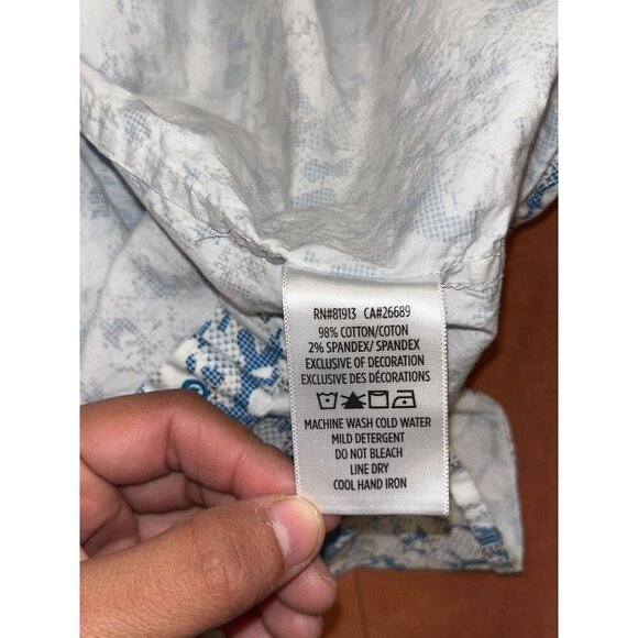 Robert Graham Blue Hagerman Classic Short Sleeve Button-Up Shirt Men's Size M - Picture 8 of 9